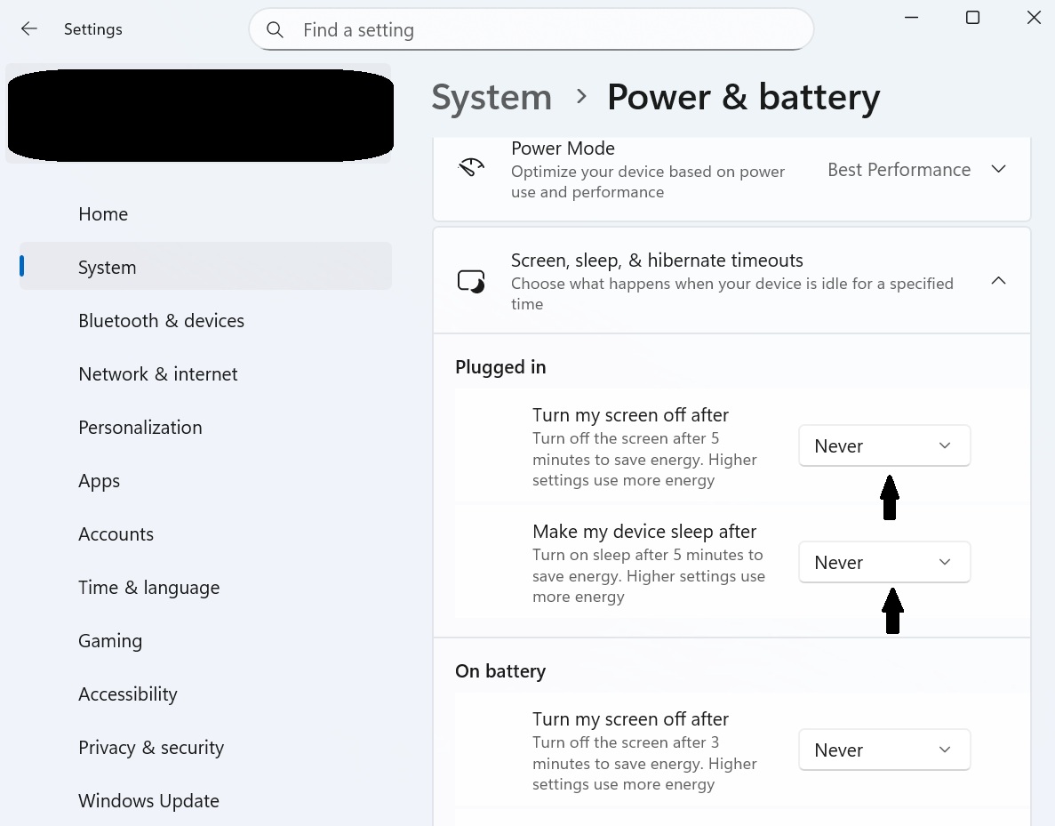 Windows Sleep Settings 1